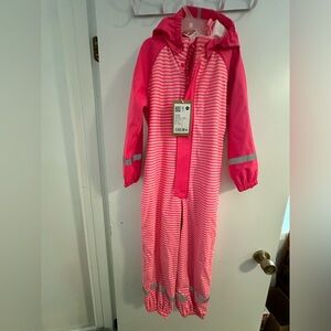 NWT Reima Roiske pink rainsuit - 6Y